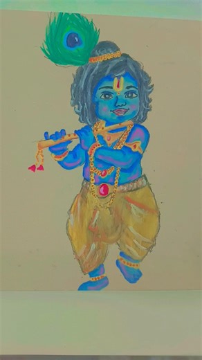 Scrolled here? Don't skip! Radhe Radhe 🙏❤️ #krishna #shorts #art #viral
