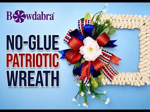 Dollar Store Patriotic Wreath Anyone Can Make - No Hot Glue!