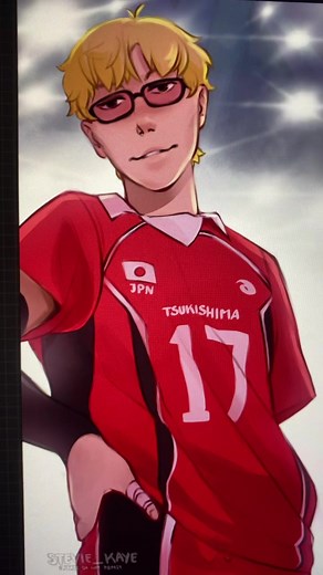 Yams is just a huge fan #haikyuu #tsukishima #yamaguchi #fanart #haikyuufanart #anime #haikyuuedits #tsukiyama #olympics #fypシ