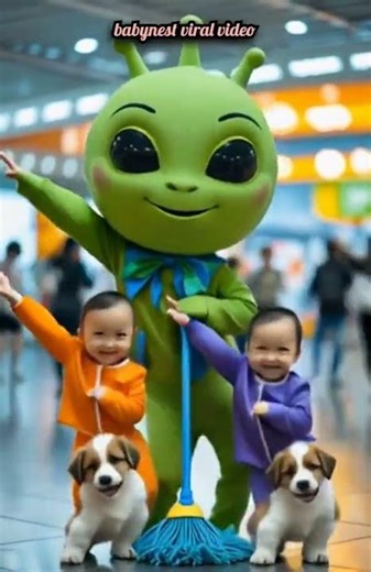 Adorable twin babies & Alien Dance Craze! 👽😂 #shorts