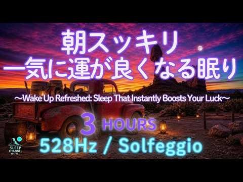 【すぐ眠れる】疲れが取れて一気に運が良くなる｜朝スッキリ、一気に運が良くなる眠り｜3時間528Hz睡眠音楽