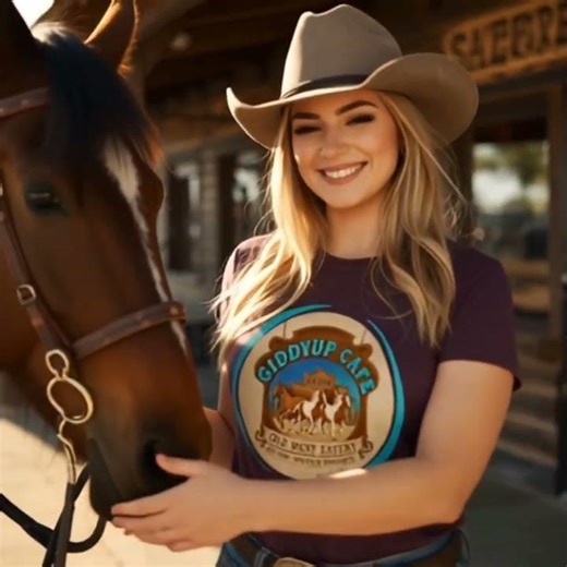 Giddyup Café Tee 🤠 Vintage Western Style Women’s Shirt | Old West Cowgirl Vibes