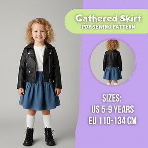 Simple Girl's Casual Skirt PDF Sewing Pattern | Age 5-9 Years - Etsy