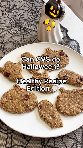 It’s almost Halloween and usually that means an excess of processed-sugary treats…but not with CVS!🎃👻⚰️ Dry Ingredients: • 1 cup gluten free rolled oats • ½ cup gluten free oat flour • ¼ teaspoon baking powder • ¼ teaspoon baking soda • ¼ teaspoon ground cinnamon • 1/8 teaspoon ground nutmeg • 1/8 teaspoon salt. Wet Ingredients: • 3 tbsp melted coconut oil • 2 tbs coconut sugar • 2 tbsp pure maple syrup • 1 flax egg (1 tablespoon ground flaxseed 3 tablespoons water, whisked together, set for 1
