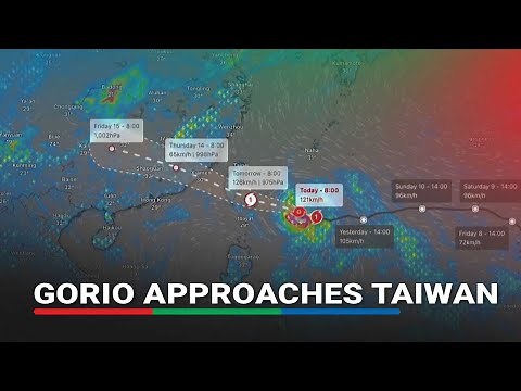 Weather map shows Typhoon Gorio approaching Taiwan | ABS-CBN News
