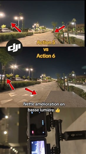 Comparison of the DJI Action 5 Pro and 6 in low light. #dji #action6 #night @DJI France #dji