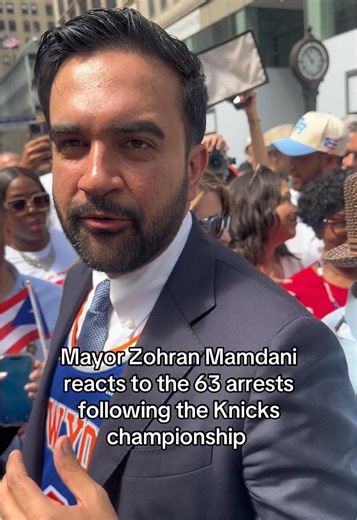 New York City Mayor Zohran Mamdani reacts to the 63 arrests following the Knicks championship. #crime #nyc #knicks #manhattan #zohranmamdani