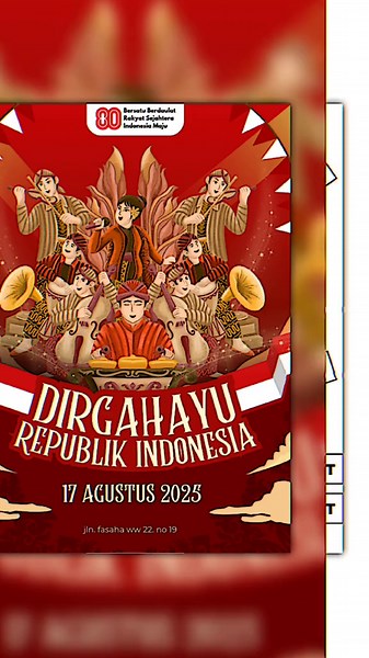 Poster Dirgahayu Indonesia ke80 With Canva🤩✨ yukk yang mau tamplatenua bisaa klik link di bio aku yah ^^ #canvatutorial #canvadesign #poster #canva #spasivedesign #lomba17agustus #indonesia #aesthetic #fyp #fypシ゚