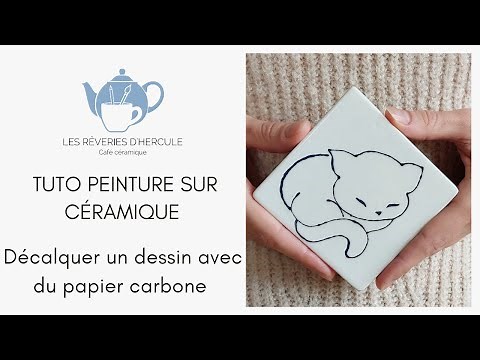 Tuto peinture sur céramique : décalquer un dessin avec du papier carbone