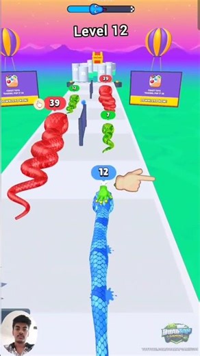 Snake Run Race - Gameplay Walkthrough Level 12 - Biggest Snake Wins! (Android,ios)