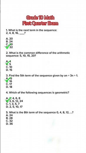 Grade 10 Mathematics First Quarter Exam || Part 1