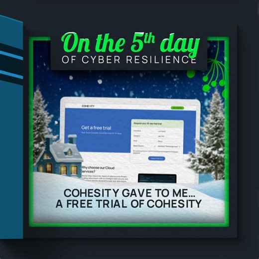  We’re giving you a test-drive of the Cohesity sleigh for 30 days! Now that’s something to sing about.  https://cohesity.co/3NdCm1x #12DaysOfCyberResilience | Cohesity | Facebook