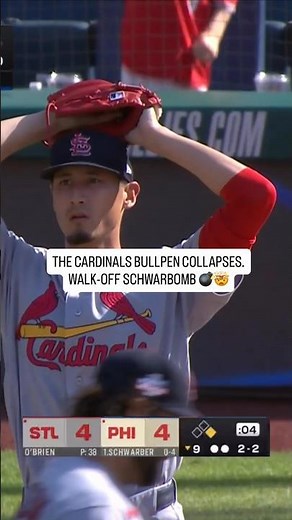 CARDINALS BLOW A 4-0 LEAD IN THE 9TH… SCHWARBER WALKS IT OFF 😳