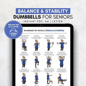 Dumbbell Exercises for Seniors Printable | Balance & Stability PDF Poster | Low Impact Full Body Dumbbell Workout for Older Adults - Etsy UK