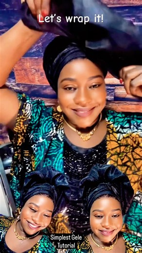 Quick and Simple Gele Headwrap Tutorial for Beginners #tutorial #headwrap #gele #youtubeshorts