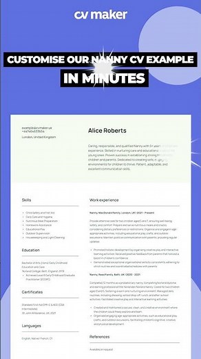 Nanny CV Example!