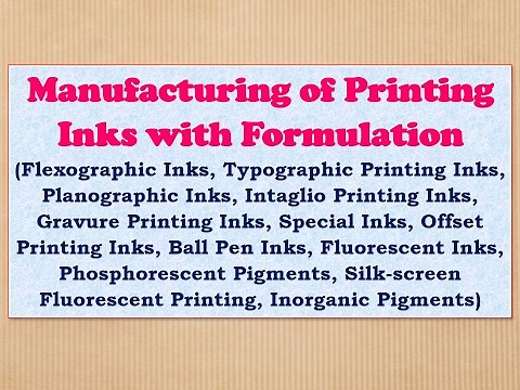 Manufacturing of Printing Inks with Formulation.