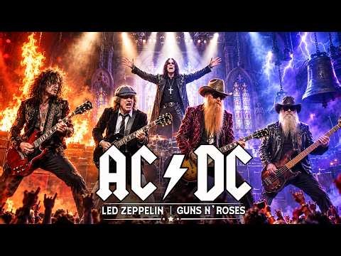AC/DC, Led Zeppelin & Guns N' Roses — Shock-Hard Rock with Pyro Riffs | AI Mix
