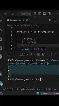 JavaScript part 26 🤯 break vs continue 🤔🤯 || how break and continue statement works 🤔 learn
