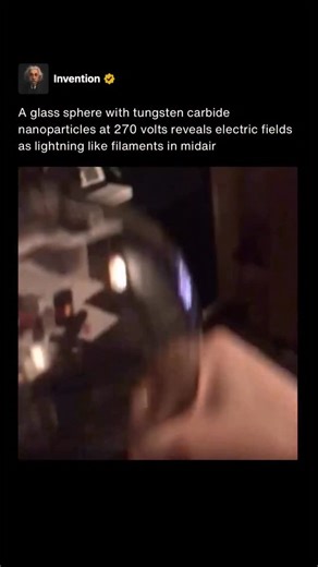 This experiment uses a sealed glass sphere filled with tungsten carbide nanoparticles and driven by an electric field around 270 volts. Tungsten carbide is electrically conductive and extremely stable, allowing the particles to respond strongly to the applied field without breaking down or burning. When energized, the particles become charged and begin moving through the sphere rather than remaining settled. As the electric field oscillates, the nanoparticles levitate, attract, repel, and cluste