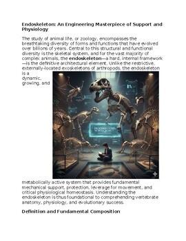 Endoskeleton in Zoology Sub-Plan Classwork Homework