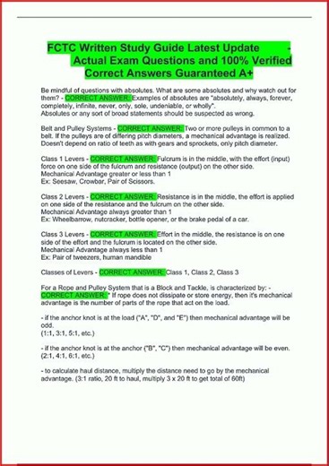 Fctc Written Study Guide Latest Update Actual Exam Questions video