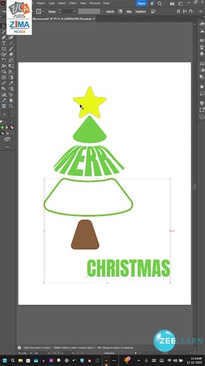 🎄✨ Illustrator Text Wrap Effect – Tutorial