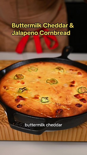 Buttermilk Jalapeño Cheddar Cornbread These were dense, rich and buttery. Typically cornbread is light and fluffy but with the addition of Ontario cheddar and jalapeños baked directly into the batter, it makes for a richer and even more flavourful version of this classic dish, And the little bit of tang you get from using Ontario buttermilk really does make a big difference. Try it for yourself! Recipe: 2 cups all purpose flour 2 cups cornmeal 2 cups Ontario buttermilk 3/4 cup white sugar 2 teas