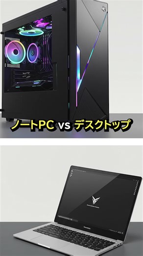 ノートPCとデスクトップ、結局どっちがいいの？💻🤔 「ノートは持ち運びやすい」「デスクトップはコスパ最強」って聞くけど、どっちが向いてるか分からない… この動画を見れば、あなたにピッタリの選び方が分かるはず！ #パソコン #PC選び #ノートPC #デスクトップPC #ガジェット #副業 #ゲームPC #パソコン初心者 #買う前に見て #PC購入