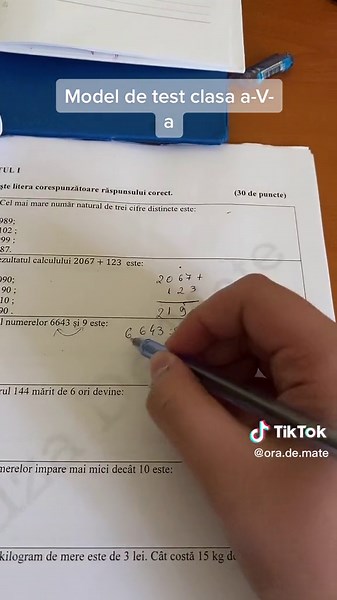 Model de test de clasa a 5 a🤗 #fy #foryou #fypシ #foryoupage #model #matematica