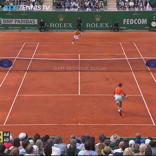 For the first rally:The worst version of Nadal versus the best version of Djokovic, and Nadal still mogs that orthogonal mug on clay.