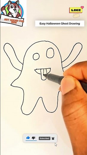 Learn How to Draw a Ghost - Very Easy Halloween Ghost Drawing - step by step for Kids #drawing