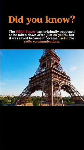 The Eiffel Tower Was Meant to Be Temporary #history