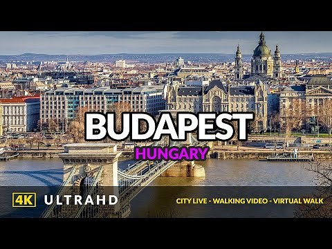 Walking street Budapest 4K❤️A walk on on Váci utca shopping & restaurant street