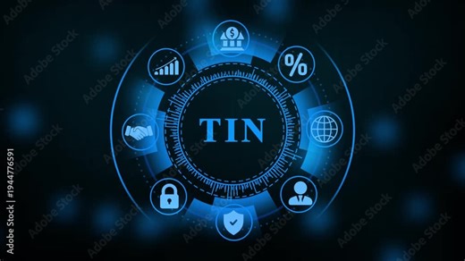TIN Tax Identification Number Icons Network Digital Technology