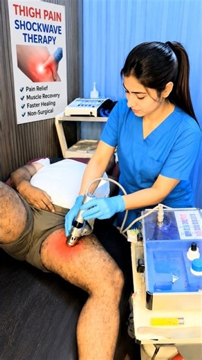 Quadriceps Pain Shockwave Therapy | Thigh Muscle Pain Treatment | Instant Pain Relief #painrelief