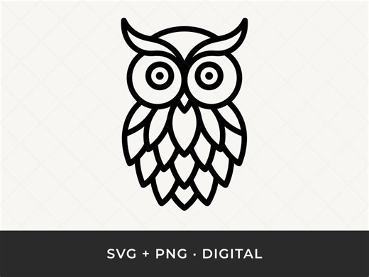 Owl SVG: Owl Outline Cut File for Cricut - Etsy Canada
