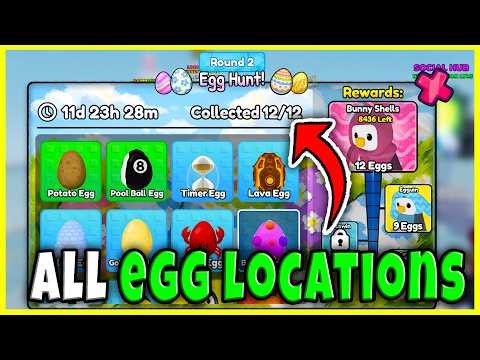 ALL EGG HUNT LOCATION in KNOCKOUT FULL GUIDE BUNNY SHELLS Roblox