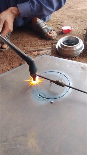 Easy Hand Metal Gas Cutting Method #gascutting