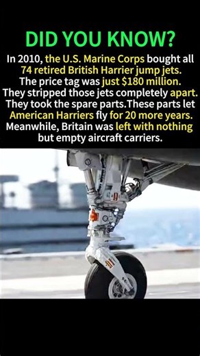 The U.S. military bought 74 retired British Harrier fighter jets for only $180 million.