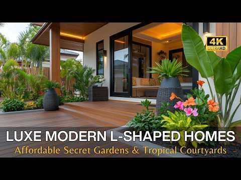 Luxury Modern L-Shaped Homes: Affordable Designs with Secret Gardens & Tropical Courtyards