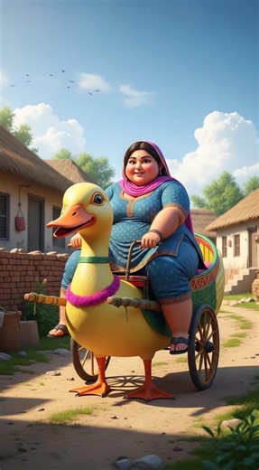 Duck riding prank with fatest woman 😘 like, follow, share #interesting #duck riding prank #funnymoments