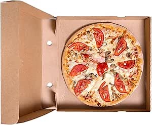 Cake S.O.S 14" x 14" x 1.75" Kraft Corrugated Cardboard Pizza Boxes (Pack of 12)
