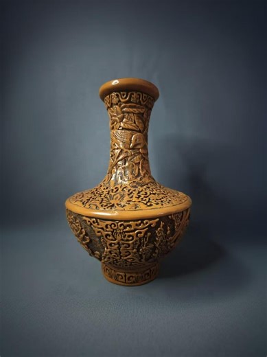 8.7″antique Chinese Hand-carved Lacquer Vase – Floral and Bird Design - Etsy