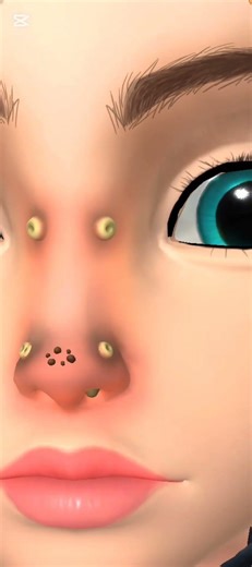 ASMR - 여드름 피부 관리 애니메이션 - Nose Pin 📌 Removal skin care - Spa facial makeup #asmr#shorts#nosetreatment