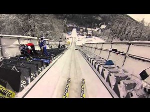 From a ski jumper's perspective: Down the hill with a helmet camera