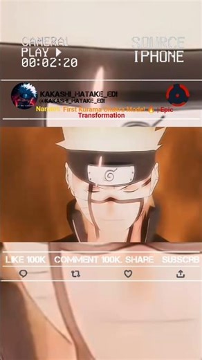 Naruto’s First Kurama Chakra Mode! 🔥 | #naruto#narutoshort #anime#animeshort