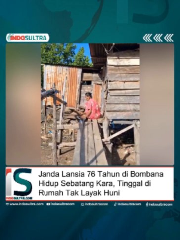Janda Lansia 76 Tahun di Bombana Hidup Sebatang Kara, Tinggal di Rumah Tak Layak Huni ‎ ‎Indosultra.com,Bombana — Di usia 76 tahun, Halmina harus menjalani hari-harinya seorang diri di sebuah rumah kayu yang kondisinya memprihatinkan di Desa Terapung Kamboja, Kecamatan Poleang Tenggara, Kabupaten Bombana, Sulawesi Tenggara (Sultra). ‎ ‎Halmina merupakan seorang janda lansia yang diketahui mengalami gangguan penglihatan dan kerap sakit-sakitan. Di tengah kondisi fisiknya yang semakin renta, ia ma
