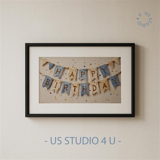 Rustic Happy Birthday Frame TV Art, Neutral Vintage Banner, Cozy Festive Wall Art, Muted Hand-painted Digital Download, Typography Decor 923 - Etsy Canada