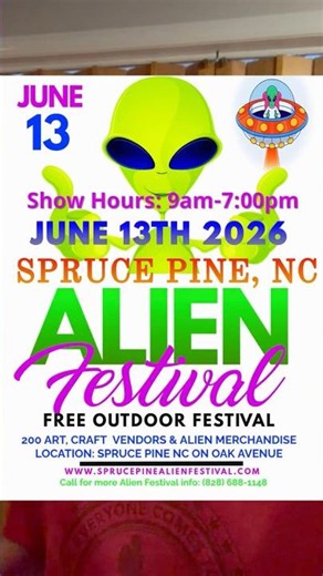 I'm Still Attending Spruce Pine Alien Festival! #books #alien #scifi